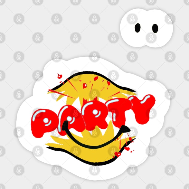 Party Smily Face Sticker by Bahama Kangaroo